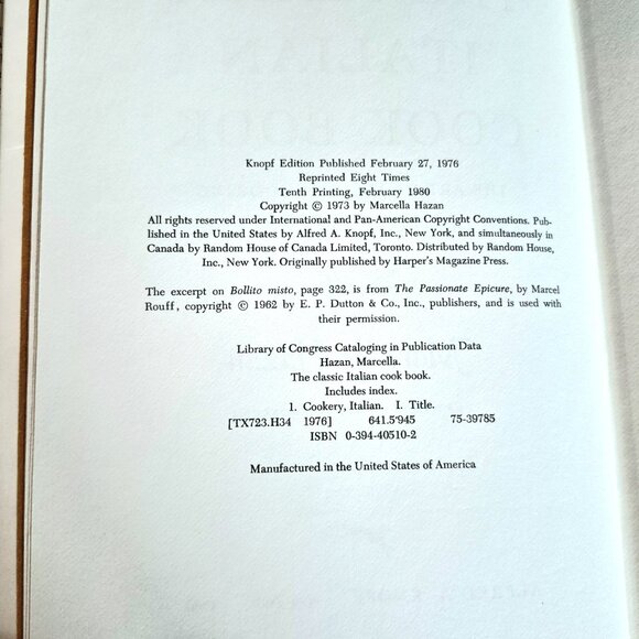 Classic Italian Cook Book, The Art of Italian Cooking, Marcella Hazan, 1980 - Picture 7 of 11